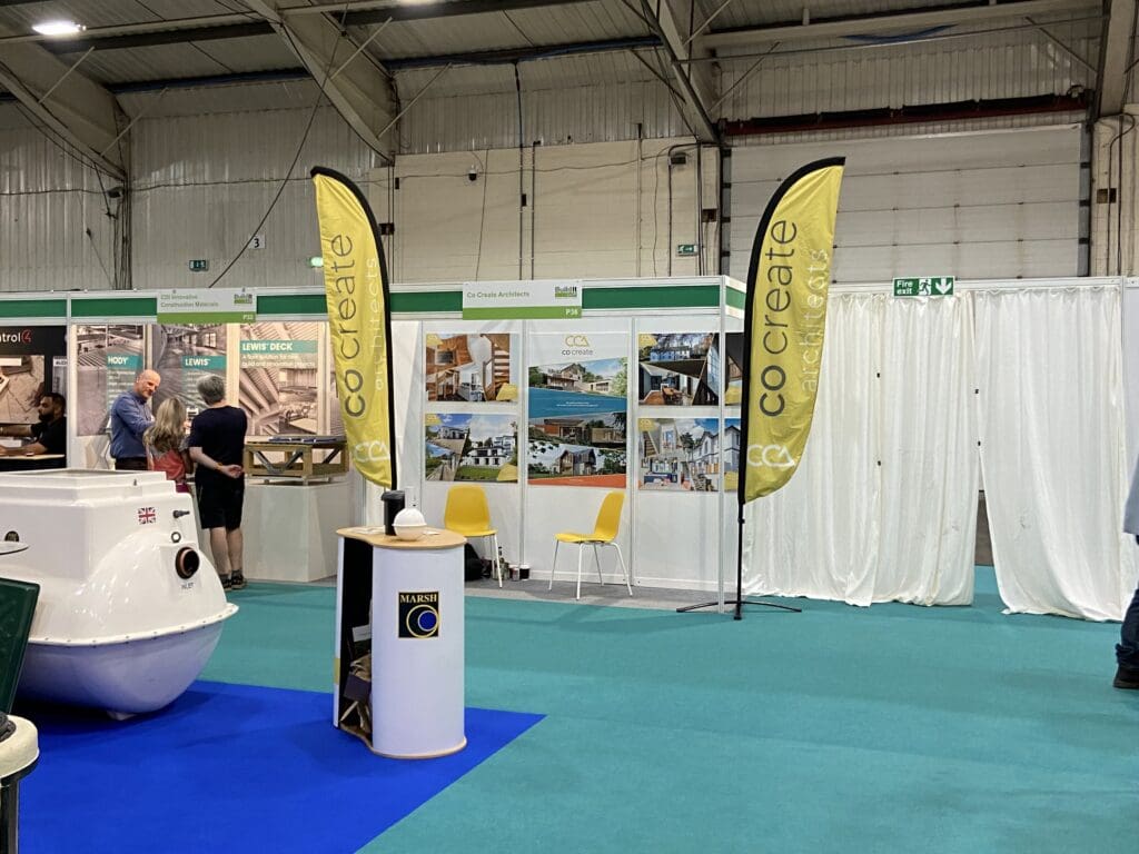 Co Create stand at Build it live networking show 2023 showcasing some of our most interesting projects